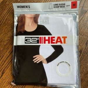 COPY - 32 HEAT white long sleeve scoop neck medium